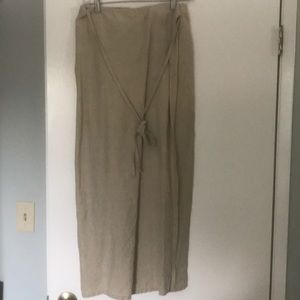 RALPH LAUREN Polo Sport tan linen wrap skirt
